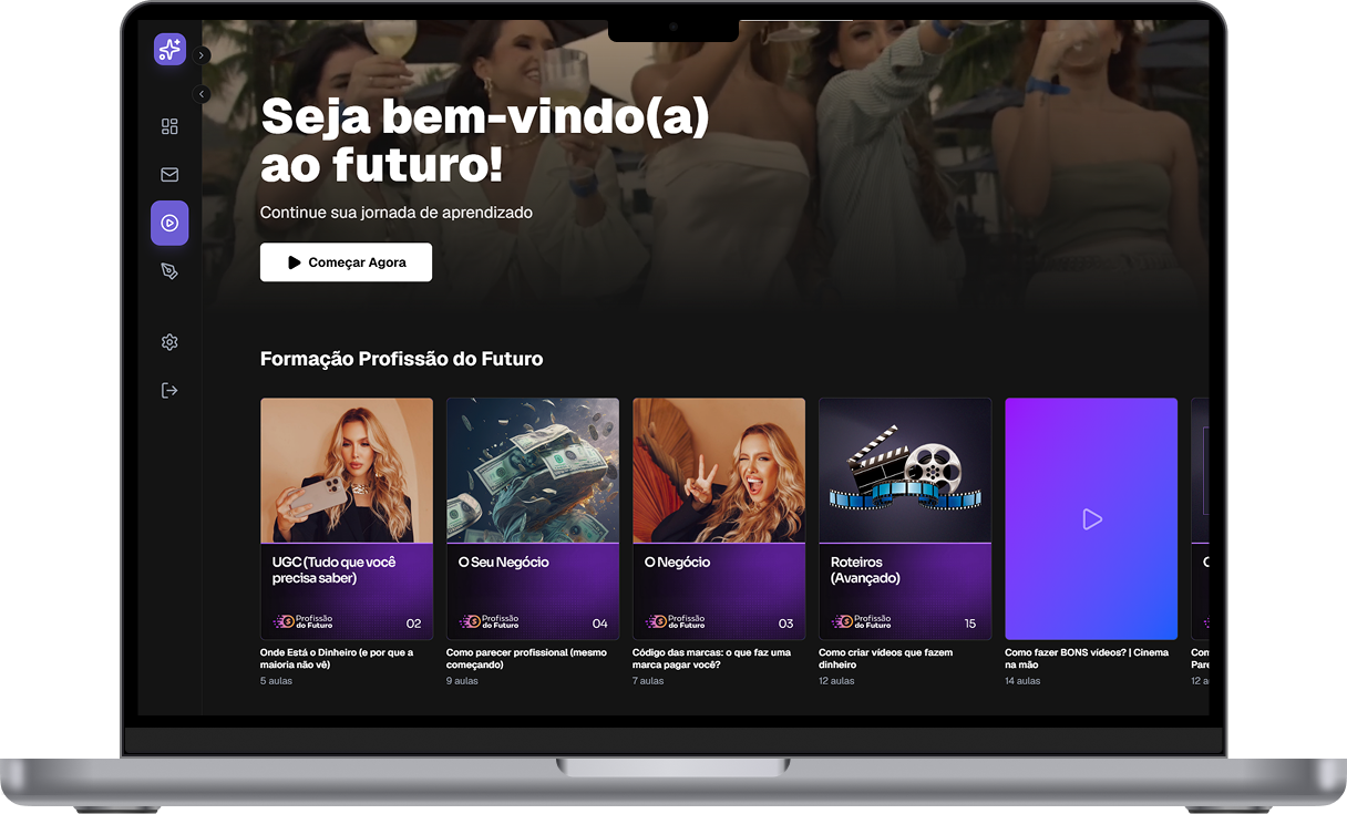 Plataforma de formação Profissão do Futuro em um MacBook